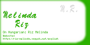 melinda riz business card